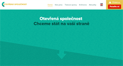 Desktop Screenshot of otevrenaspolecnost.cz